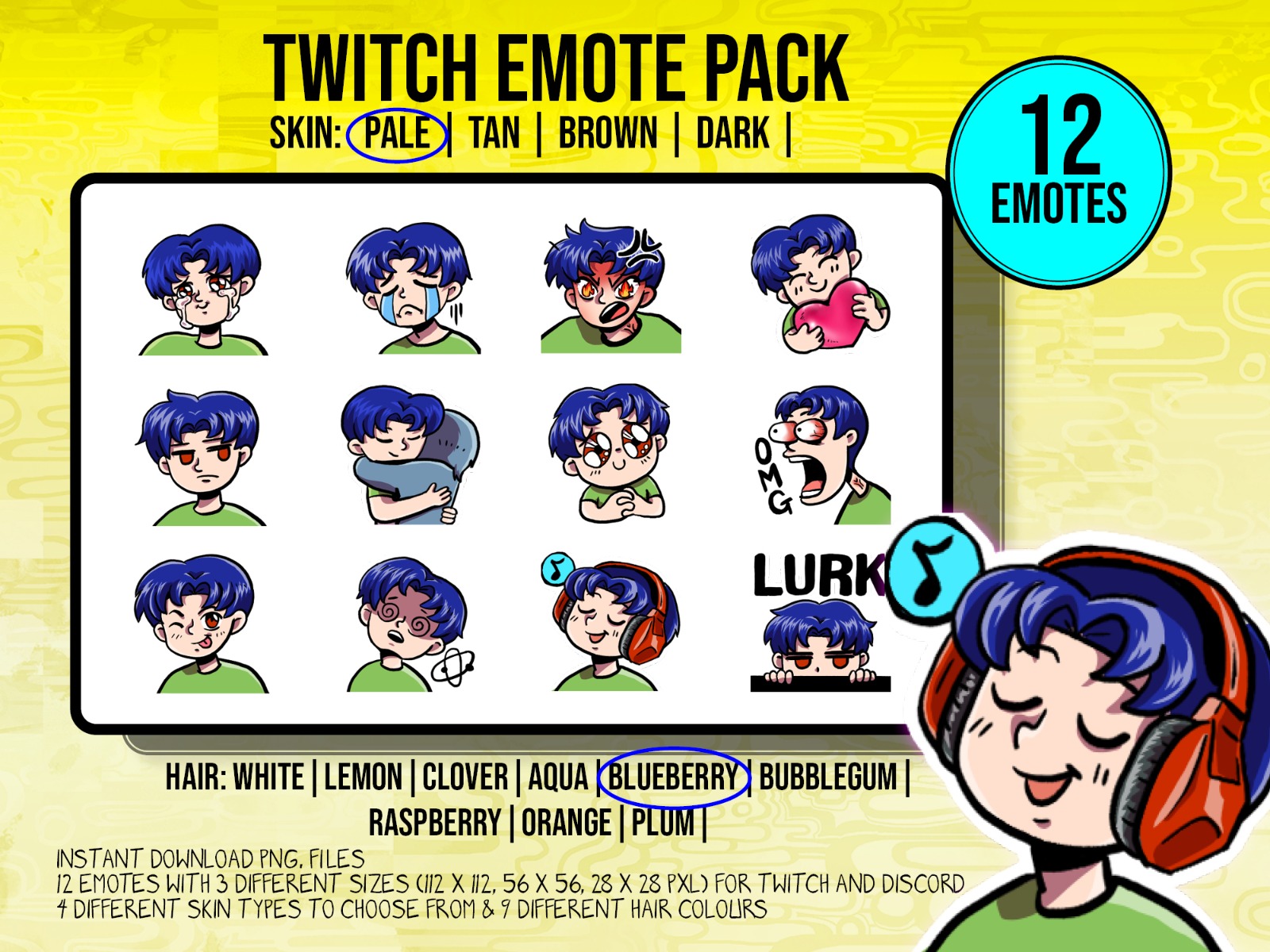 Twitch Emote Pack - Short hair - Image 7